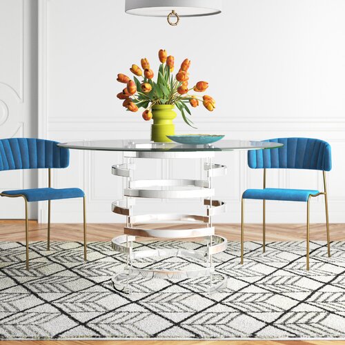 Arkesha Round Glass Dining Table 